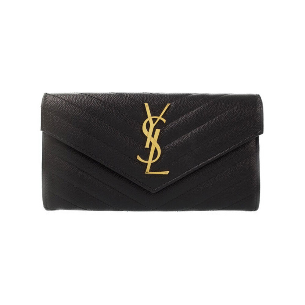 SAINT LAURENT Paris Monogram Flap Wallet Bi fold Long